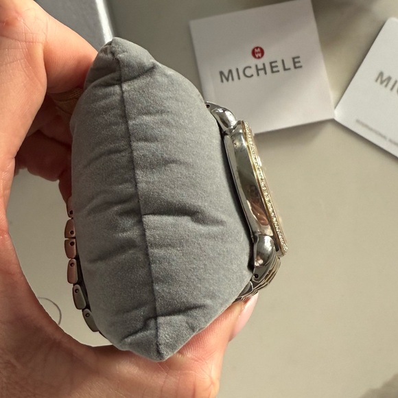 MICHELE Mother of Pearl Diamond Two Tone Watch - Picture 6 of 8